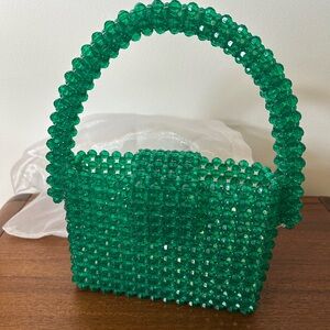 Handmade Emerald Beaded Mini Bag